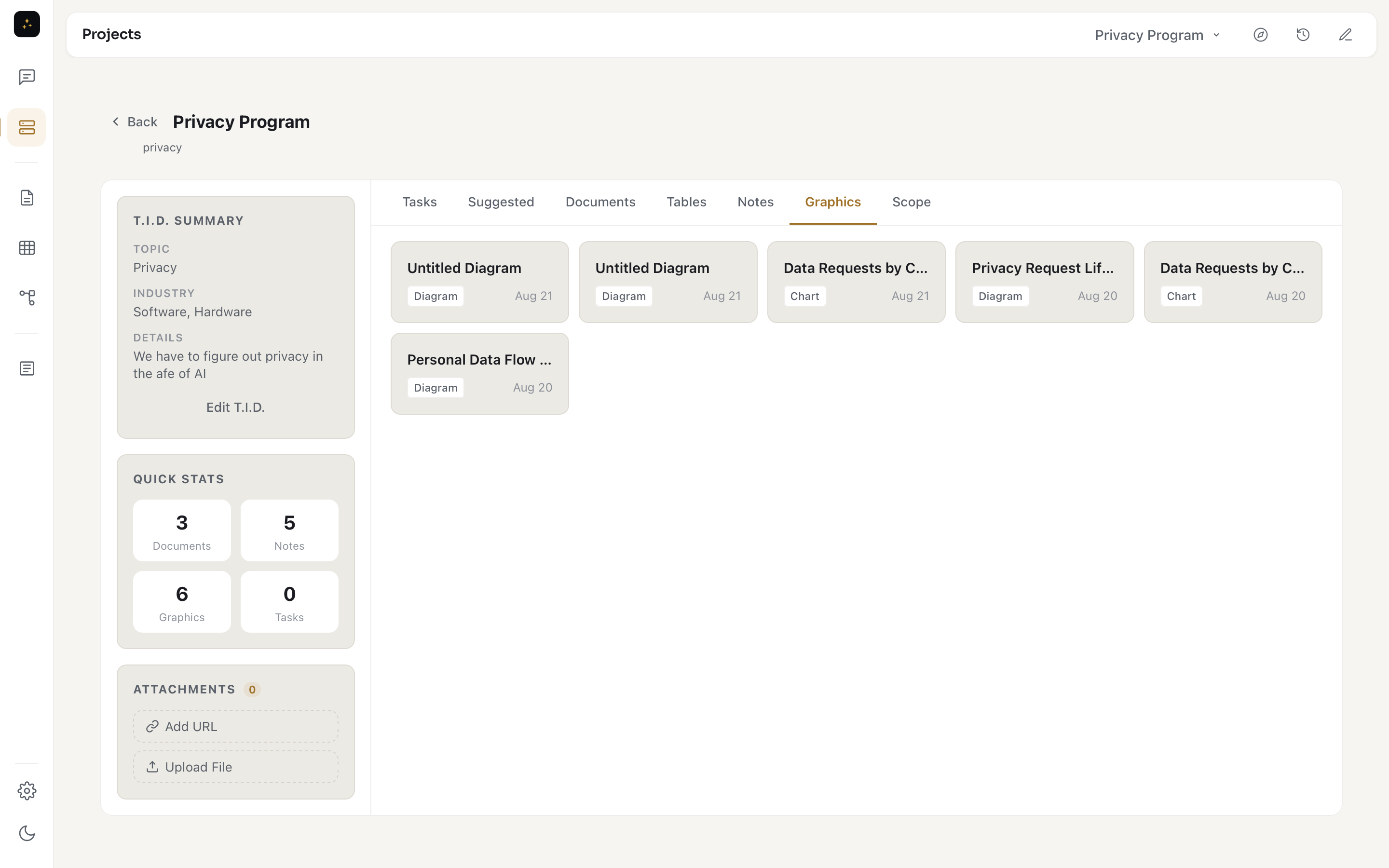 Diagrams saved inside a project workspace