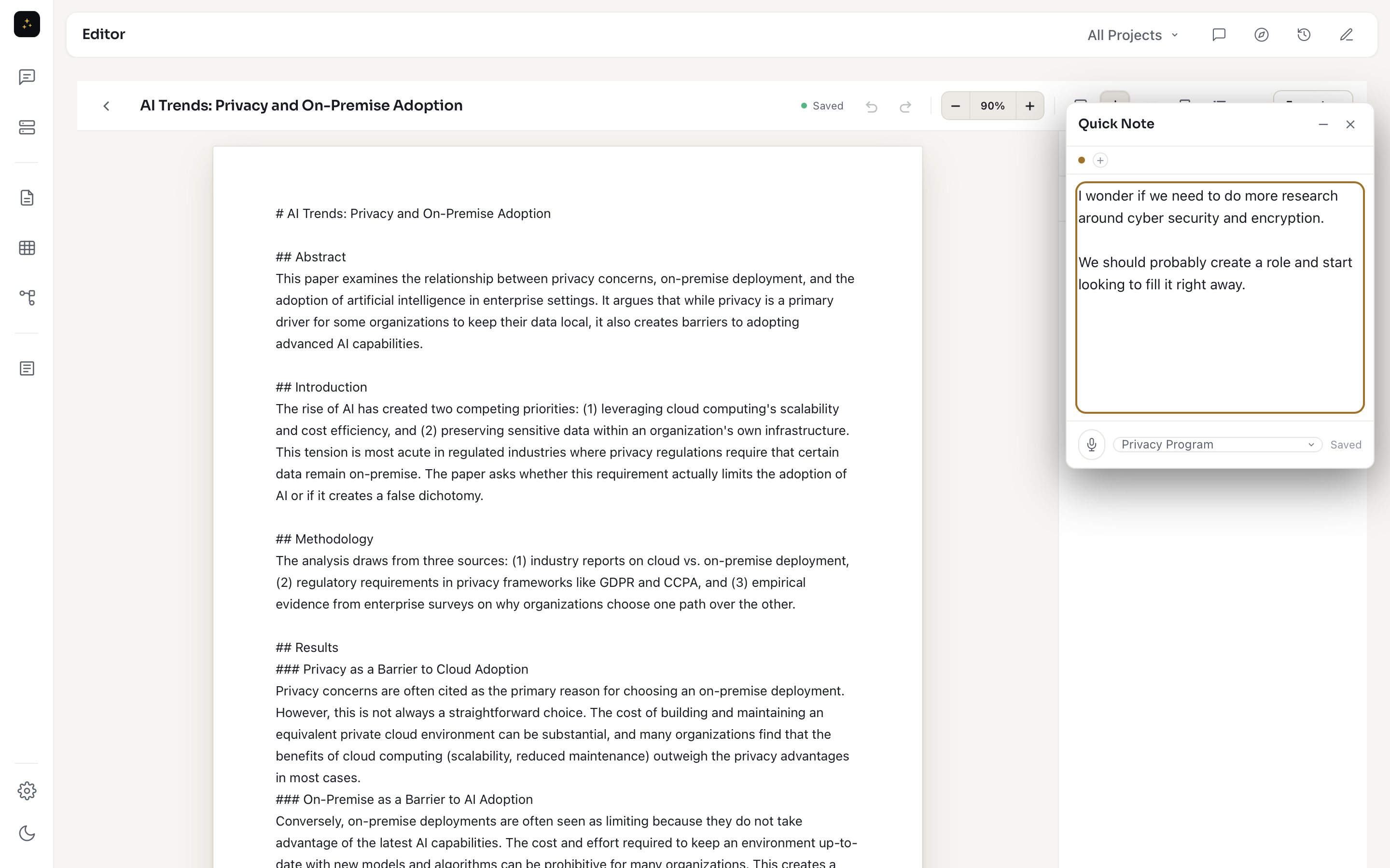 Notes with DiffusionScope™ — AI organizing and connecting